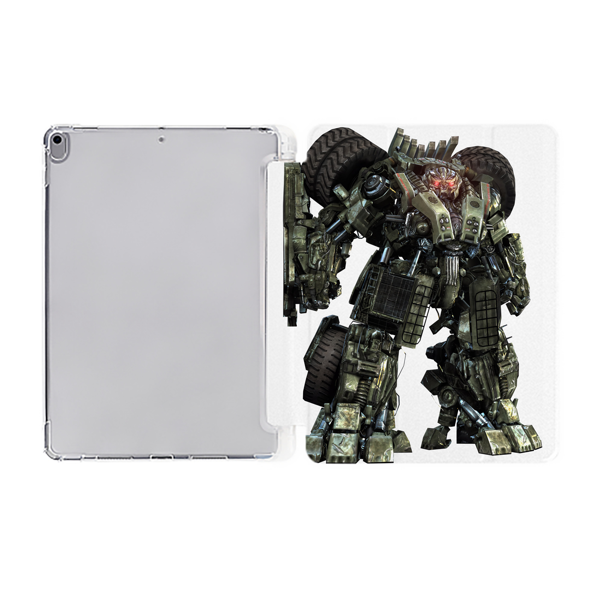 （画像用） Transformers トランスフォーマー IPad ケース ペン収納付き 三つ折りスタンド PUレザー×シリコン 対応機種9.5/10.5/10.9インチ